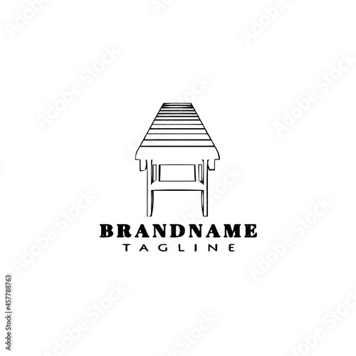 boardwalk logo cartoon icon design black isolated vector illustration