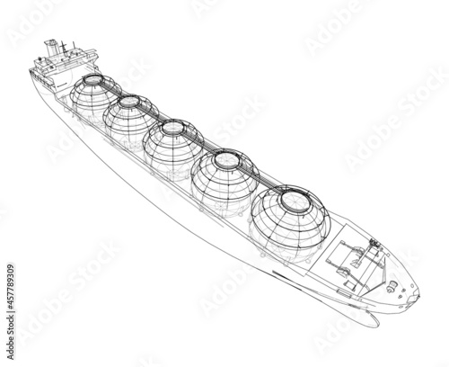 Large gas tanker or LNG carrier. Vector