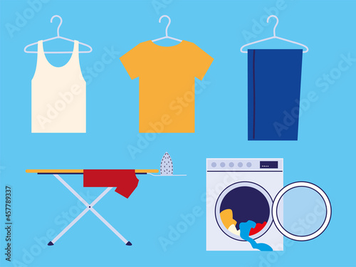 laundry clothes and ironing