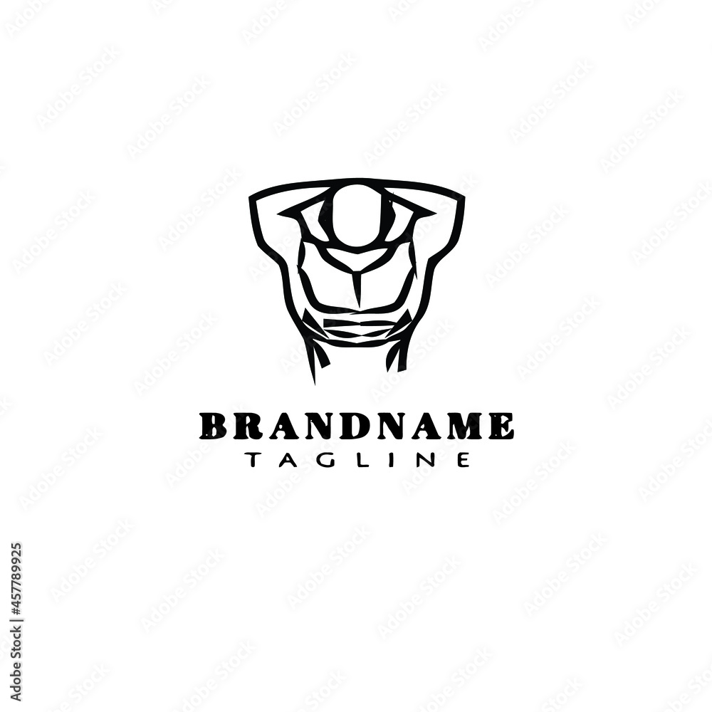 bodybuilding pose logo cartoon icon design cute black isolated vector illustration bodybuilding pose logo cartoon icon design cute black isolated vector illustration