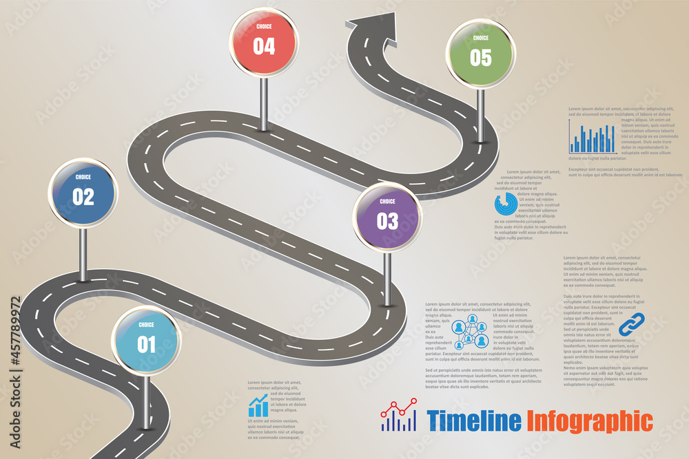 Business roadmap timeline infographic icons designed for abstract ...