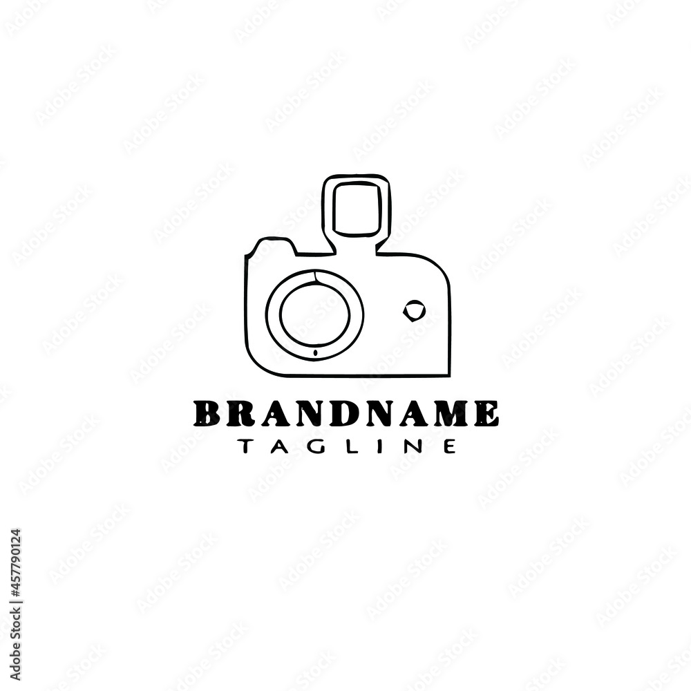 cute camera logo cartoon design template icon black isolated vector illustration