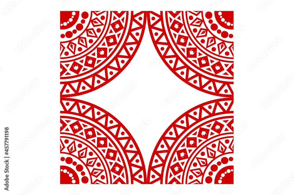 Red Mandala Ornament Border