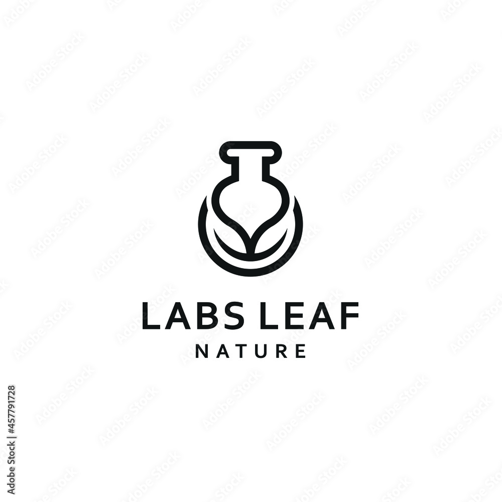 Laboratory Logo Design Leaves Natural Health Research Template Laboratory Logo Design Leaves Natural Health Research Template