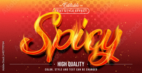 Editable text style effect - Spicy text style theme.