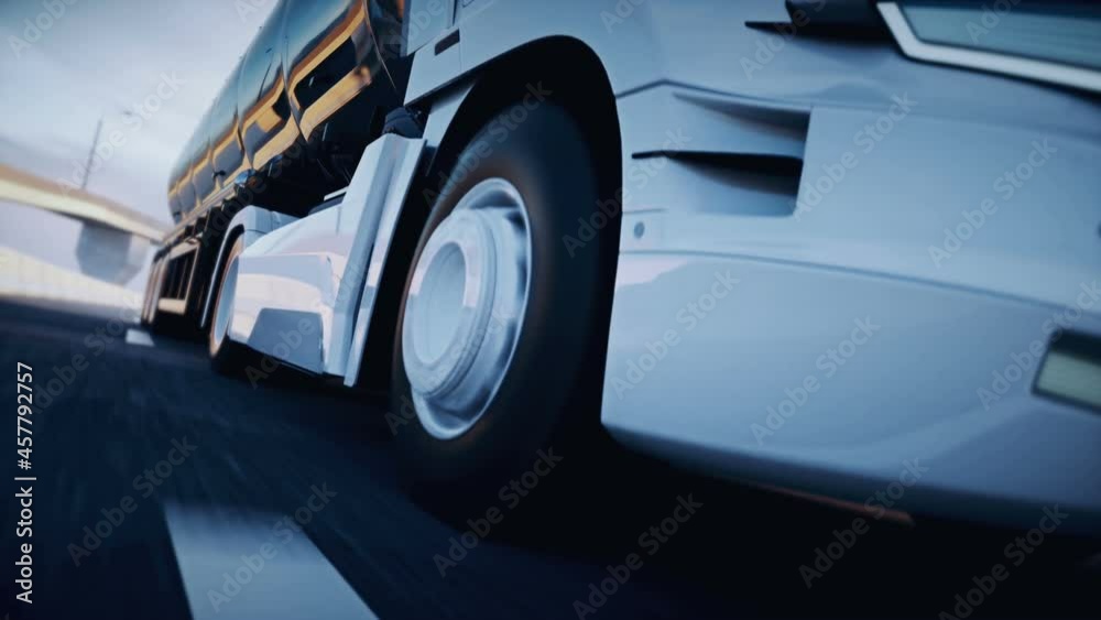 3d generic oil truck on highway. Very fast driving. Delivery concept. Realistic 4k animation. 3d generic oil truck on highway. Very fast driving. Delivery concept. Realistic 4k animation.