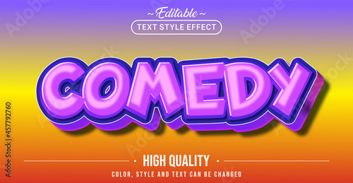 Editable text style effect - Comedy text style theme.