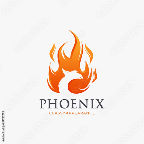 phoenix circle logo vector, best circle phoenix bird logo design, phoenix vector logo,creative logo of mythological bird
