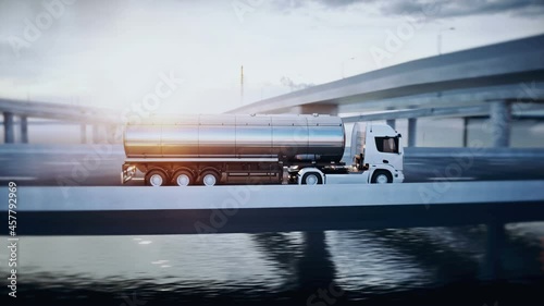 Wallpaper Mural 3d generic oil truck on highway. Very fast driving. Delivery concept. Realistic 4k animation. Torontodigital.ca