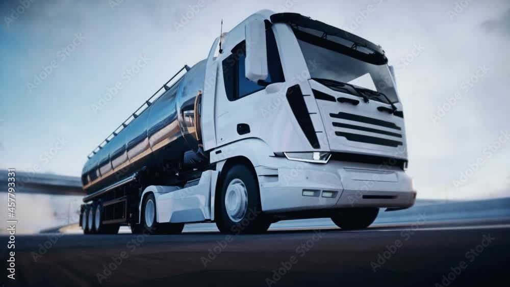 3d generic oil truck on highway. Very fast driving. Delivery concept. Realistic 4k animation. 3d generic oil truck on highway. Very fast driving. Delivery concept. Realistic 4k animation.
