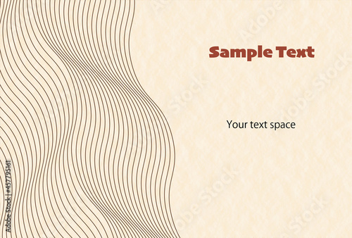 フレーム素材　和紙の模様とラインアート　茶