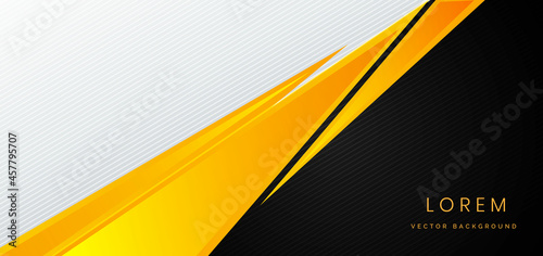 Template corporate banner concept yellow, black, grey and white contrast background.