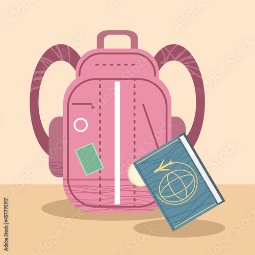 backpack with passport