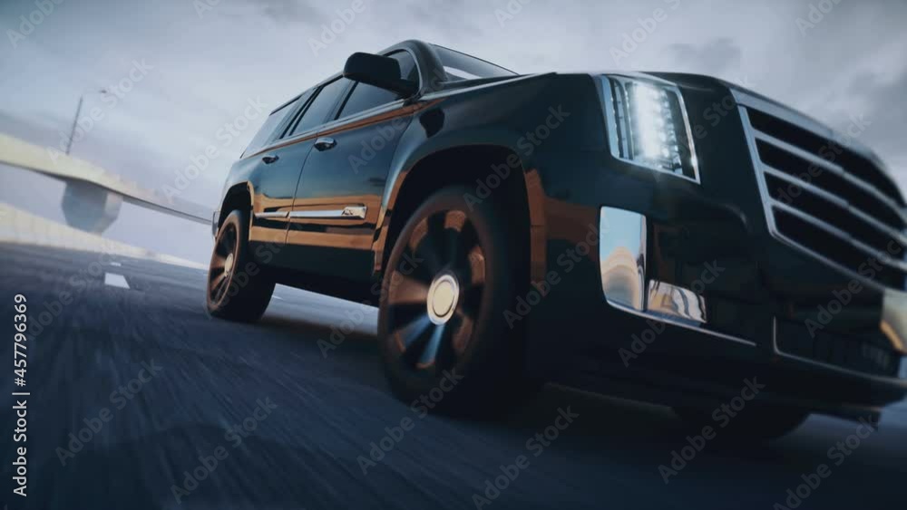 3d model luxury black car on highway. Very fast driving. Realistic 4k animation. 3d model luxury black car on highway. Very fast driving. Realistic 4k animation.