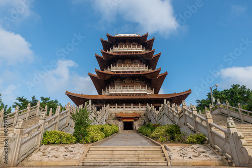 The attic of Chinese traditional ancient architecture is the whole and part of Mazu Pavilion in Putian, China