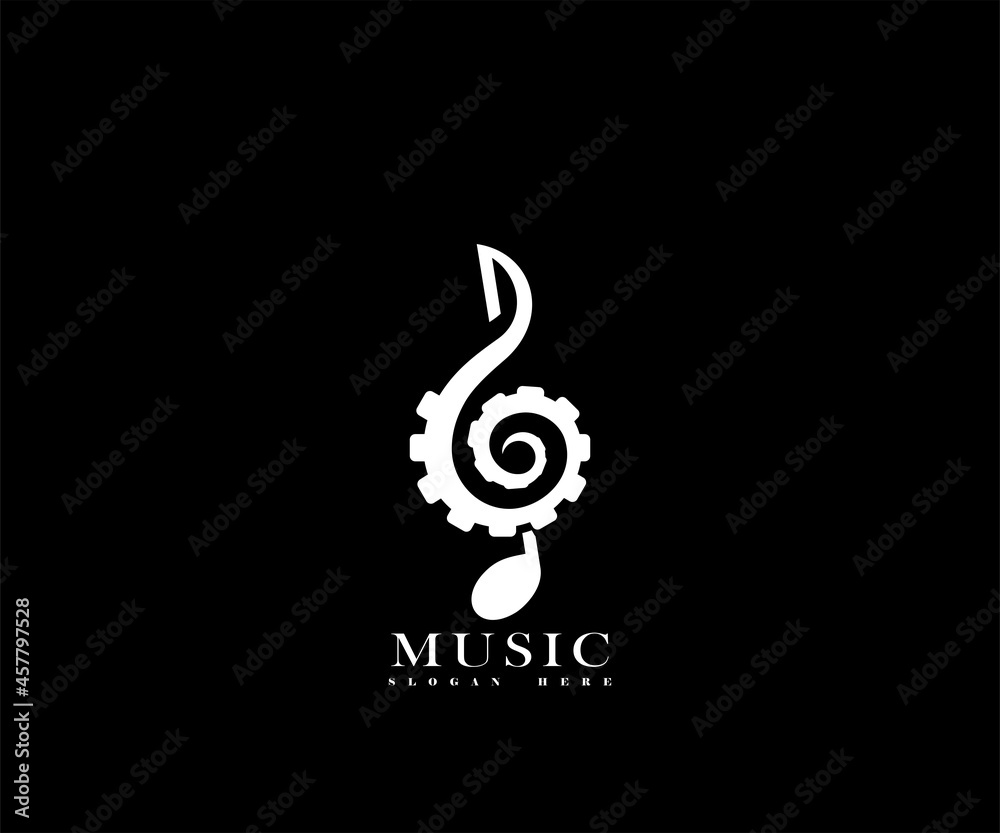 vector logo music, black background vector logo music, black background