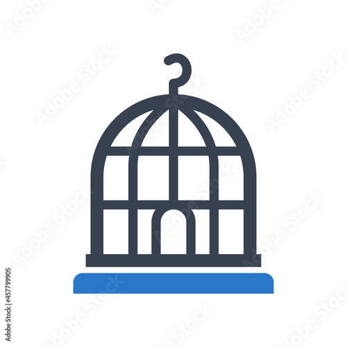 Bird cage icon vector graphic
