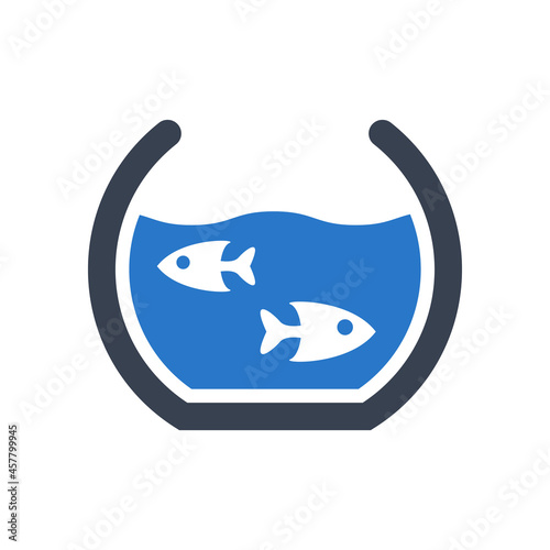 Fish bowl icon vector graphic
