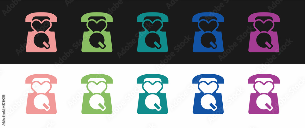 Set Telephone with emergency call 911 icon isolated on black and white background. Police, ambulance, fire department, call, phone. Vector Set Telephone with emergency call 911 icon isolated on black and white background. Police, ambulance, fire department, call, phone. Vector