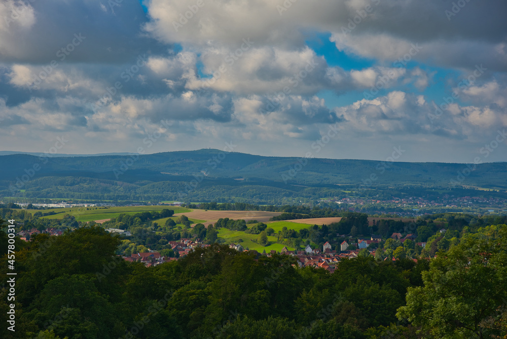 Blick über die Landschaft bei Schweina in Thüringen