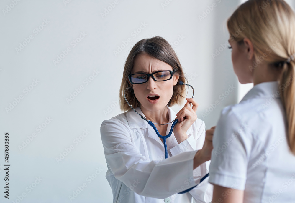 nurse patient examination health care isolated background nurse patient examination health care isolated background