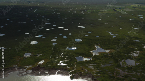 Flói Bird Reserve in Iceland aerial view
, September, 2021
 photo