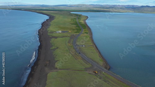 Flói Bird Reserve in Iceland aerial view photo