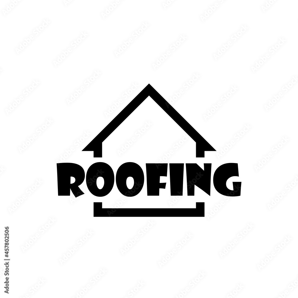 Roofing sign. House roof icon isolated on white background