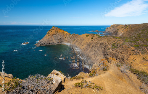 Algarve coast of Costa Vicentina Portugal.