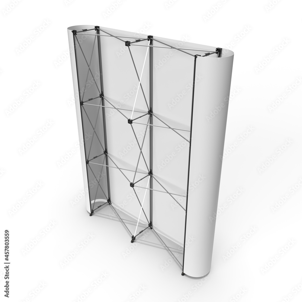 Graphic Wall Exhibition Straight 4 Panel Display, Back Perspective View ...