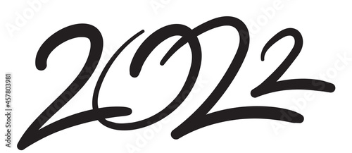 2022 Hand Drawn Vector Numbers, Sketch Calendar Design