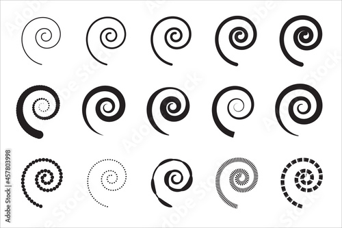 Spiral icon, Swirl wave symbol, whirl silhouette, vortex sign