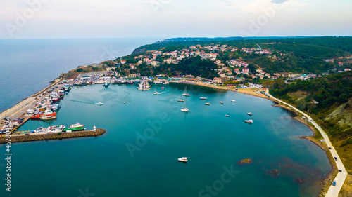 POYRAZKOY (POYRAZ) in Istanbul, Turkey. Poyrazkoy is the name of a village in Beykoz district, Istanbul Province. Aerial view of Poyrazkoy Port.