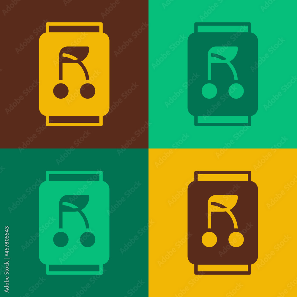 Pop art Soda can icon isolated on color background. Vector Pop art Soda can icon isolated on color background. Vector