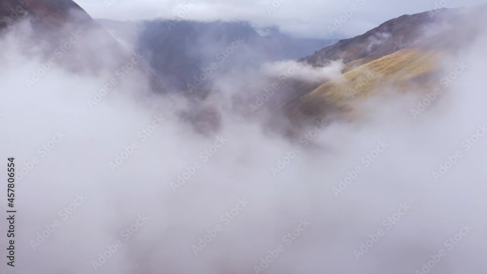 View of the valley from above the clouds View of the valley from above the clouds