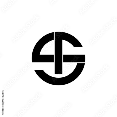 SF Letter Logo. Letter SF Circle Logo Design Vector Template. SF Letter Logo Design with Creative Modern Trendy Typography and monogram logo.