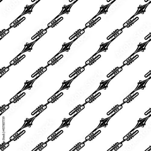 Classical trumpet pattern seamless background texture repeat wallpaper geometric vector