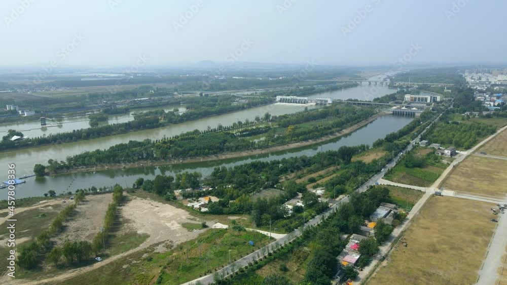 Aerial photography of the ancient city of Taierzhuang, Zaozhuang, China Aerial photography of the ancient city of Taierzhuang, Zaozhuang, China