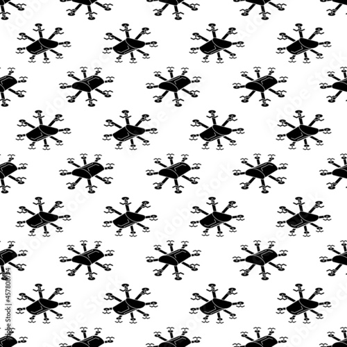 Multi copter drone pattern seamless background texture repeat wallpaper geometric vector © ylivdesign