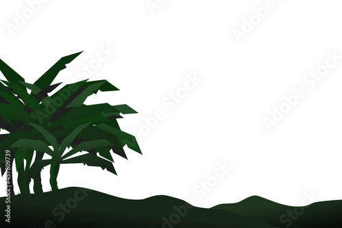 Forest background, nature, landscape. Evergreen coniferous trees. spruce, christmas tree. Silhouette vector
