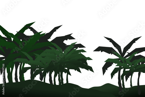 Forest background, nature, landscape. Evergreen coniferous trees. spruce, christmas tree. Silhouette vector
