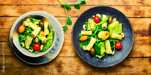 Diet vegan salad,flat lay