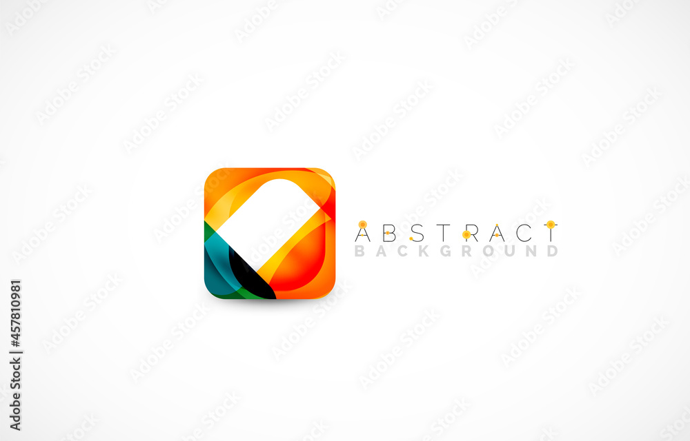 Minimal background. Abstract square shape with round corners created with wavy forms. Vector Illustration For Wallpaper, Banner, Background, Landing Page Minimal background. Abstract square shape with round corners created with wavy forms. Vector Illustration For Wallpaper, Banner, Background, Landing Page