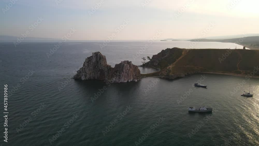 Cape Burhan with Shamanka rock. A trip to Lake Baikal. Cape Burhan with Shamanka rock. A trip to Lake Baikal.