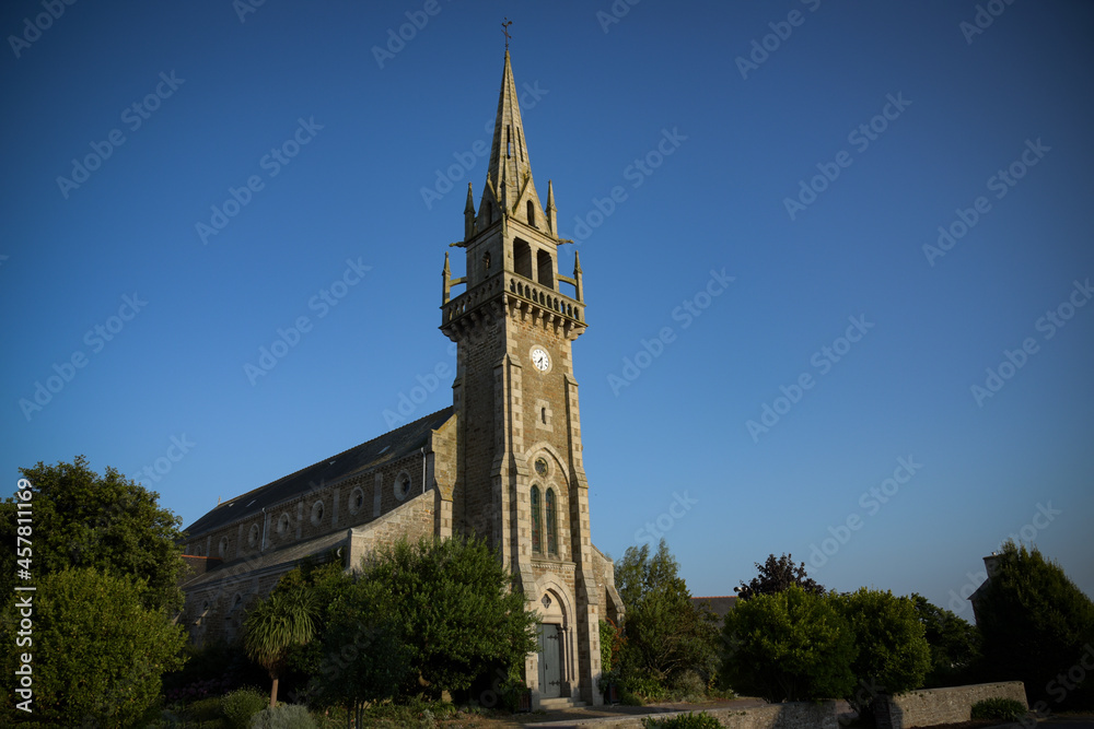 lovely church of lancieux in brittany in france