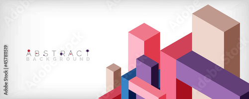 Abstract background. 3d cubes, cubic elements and blocks. Techno or business concept for wallpaper, banner, background, landing page