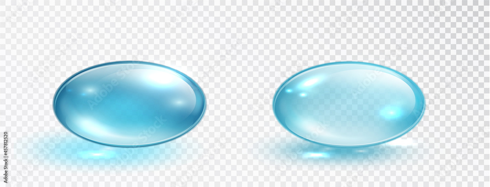 Blue Collagen droplets set isolated on white background. Liquid Gel Blue Round Oil bubble. Cosmetic Capsule of vitamin. Blue Collagen droplets set isolated on white background. Liquid Gel Blue Round Oil bubble. Cosmetic Capsule of vitamin.