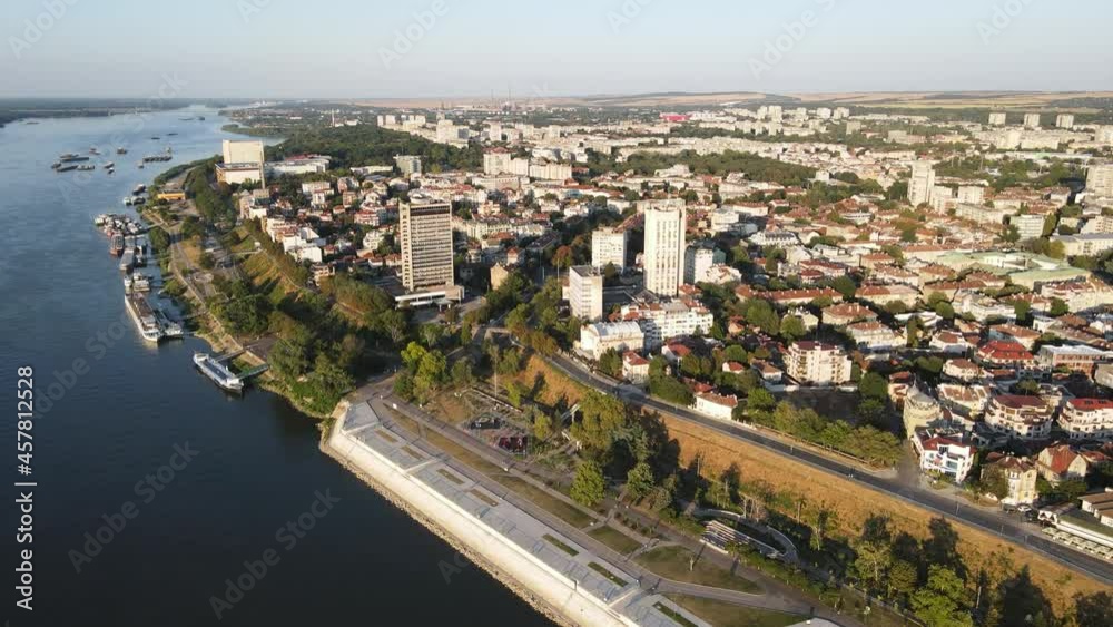Amazing Aerial view of Danube River and City of Ruse, Bulgaria Amazing Aerial view of Danube River and City of Ruse, Bulgaria