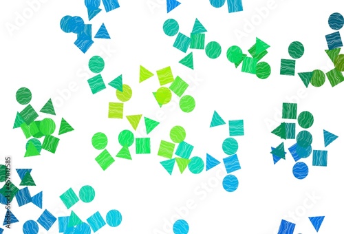 Light Blue  Yellow vector cover in polygonal style with circles.