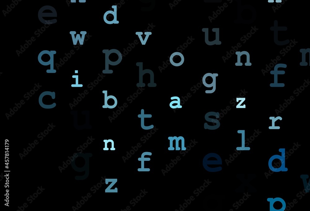 Dark blue vector cover with english symbols. Dark blue vector cover with english symbols.